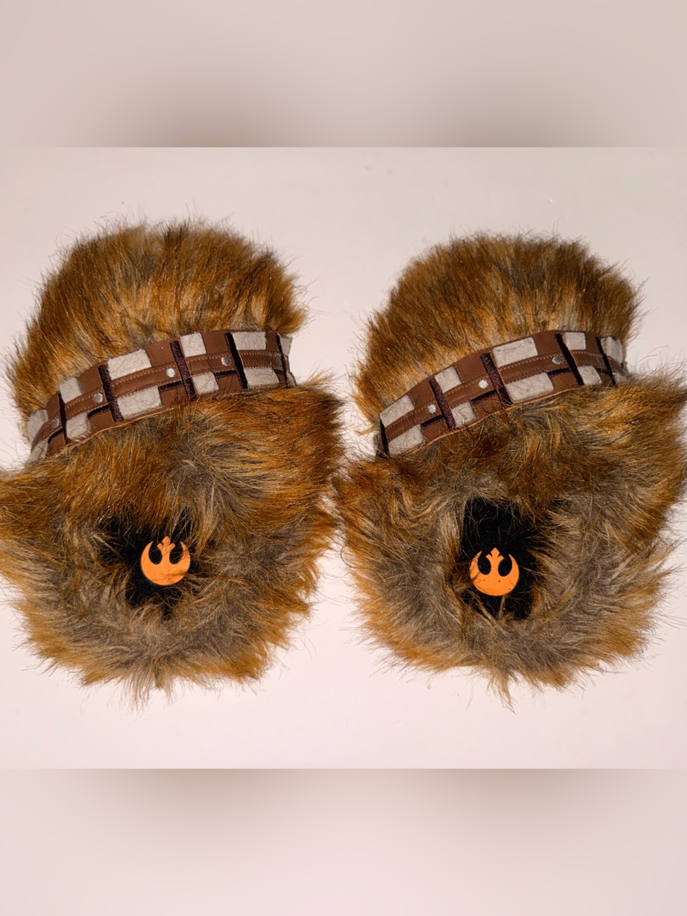 Star Wats Kids Faux Fur Brown Chewbacca-Inspired Slippers size M 1-2